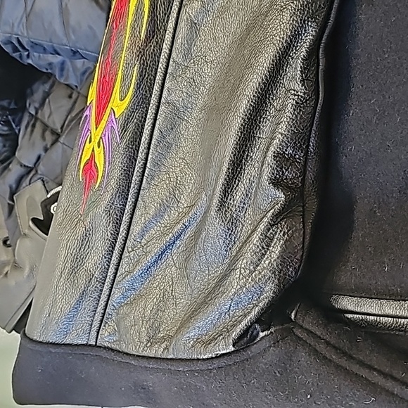 Rottweiler motercycl bomber 100 % leather wool mens MEDIUM jacket. EXC… - Picture 14 of 16